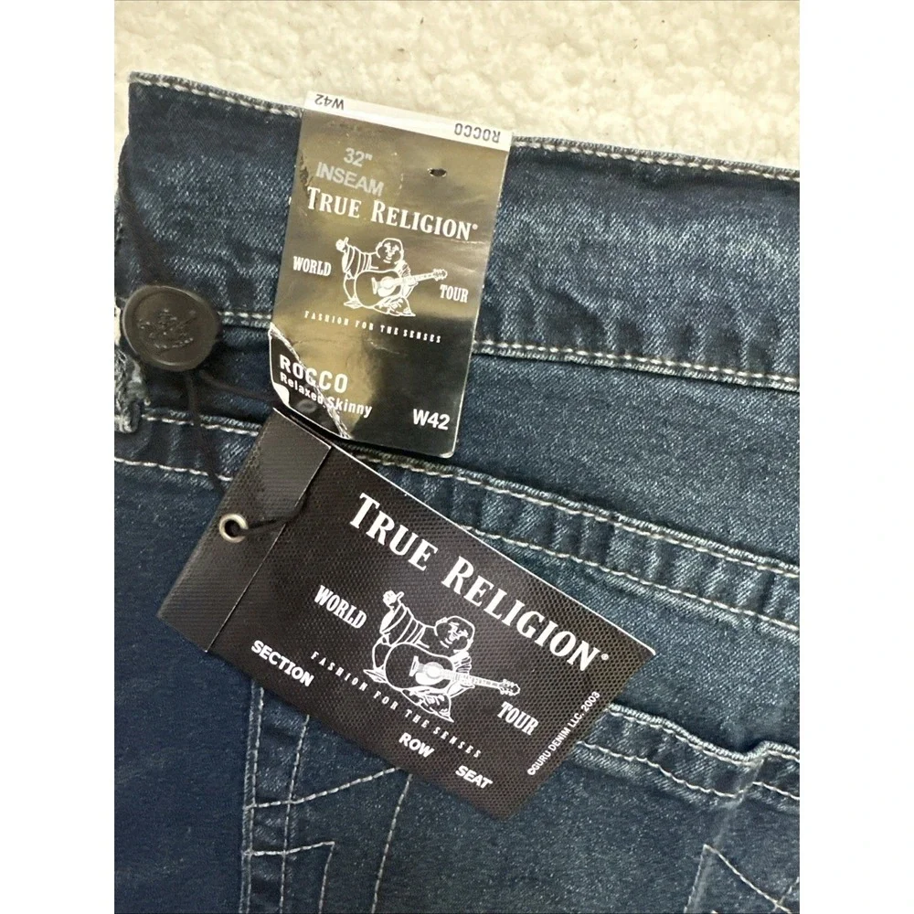 true religion rocco relaxed skinny jeans Men 42‎ No Flap Inseam 32 World Tour